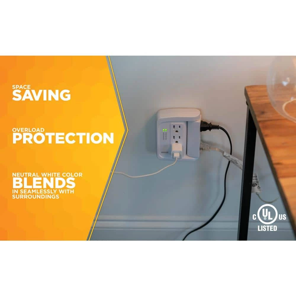 6-Outlet Surge Tap with Phone Cradle by Woods 7 6-Outlet Surge Tap with Phone Cradle by Woods - Image 7