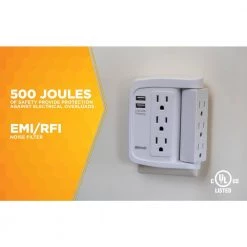 6-Outlet Surge Tap with Phone Cradle by Woods 21 6-Outlet Surge Tap with Phone Cradle by Woods -Home Electronics Shop woods surge protectors 41424 44 1000