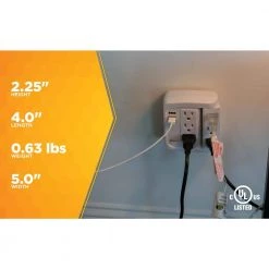 6-Outlet Surge Tap with Phone Cradle by Woods 23 6-Outlet Surge Tap with Phone Cradle by Woods -Home Electronics Shop woods surge protectors 41424 76 1000