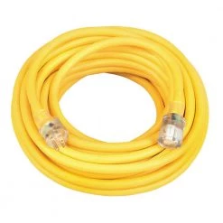 100 ft. 10/3 SJTW Extra Heavy-Duty 15-Amp General Purpose High Visibility Extension Cord with Lighted End, Yellow by Woods -Home Electronics Shop yellow woods general purpose cords 2689sw0002 c3 1000