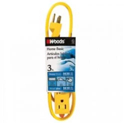 3 ft. Multi-Outlet (3) Extension Cord with Power Tap, Yellow by Woods